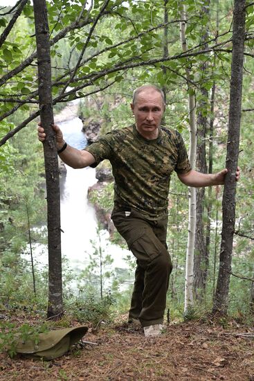 Russian President Vladimir Putin on vacation in Republic of Tyva