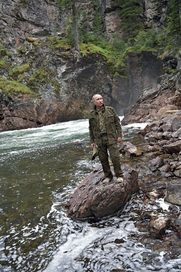 Russian President Vladimir Putin on vacation in Republic of Tyva