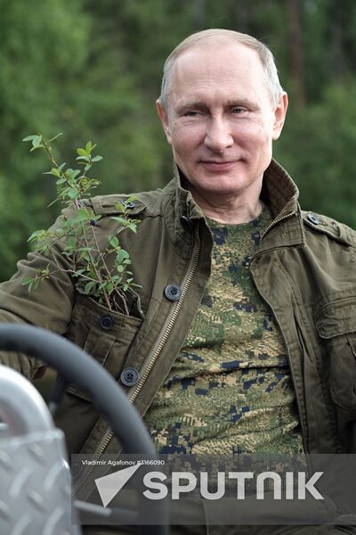 Russian President Vladimir Putin on vacation in Republic of Tyva
