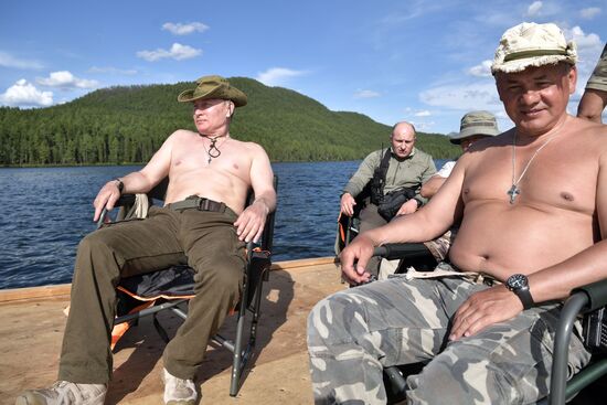 Russian President Vladimir Putin on vacation in Republic of Tyva