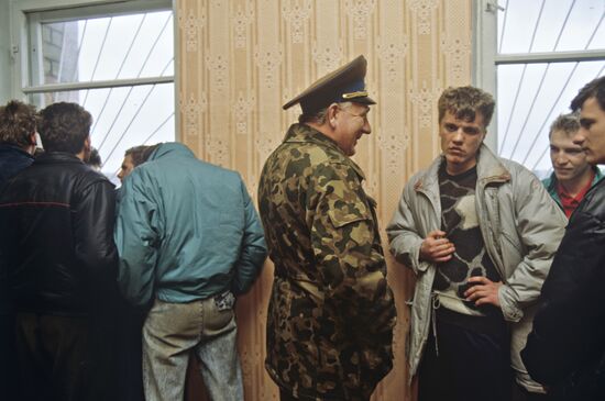 In military enlistment office in Vilnius