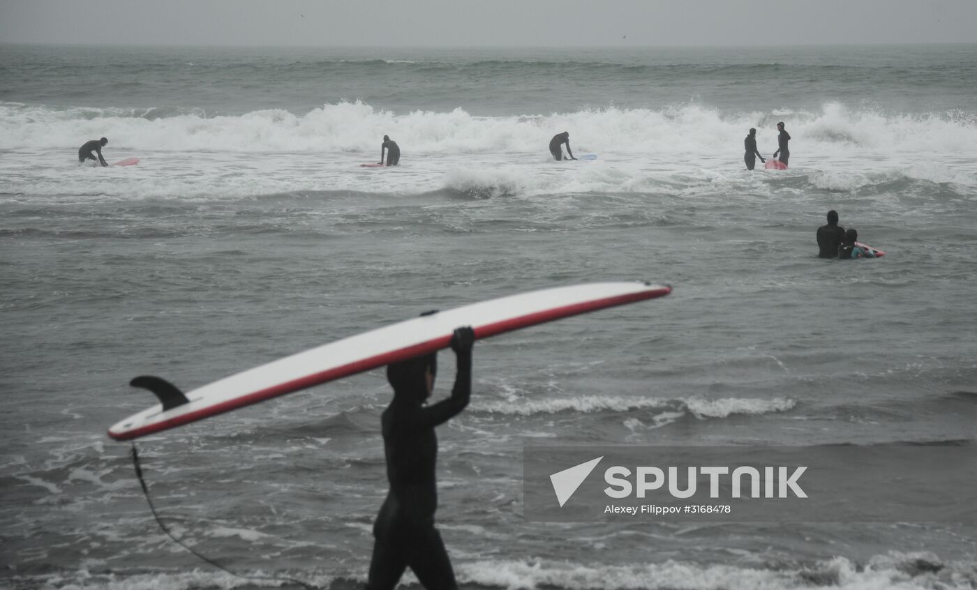 Surfing in Kamchatka