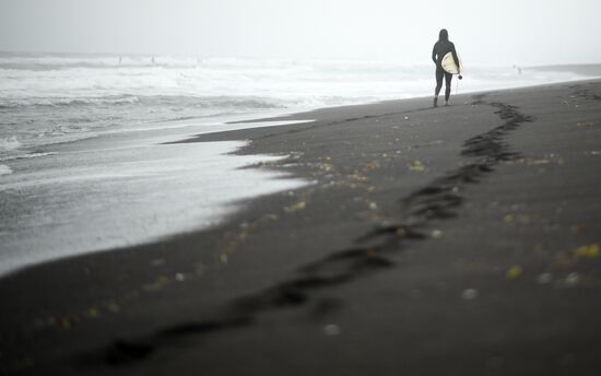 Surfing in Kamchatka
