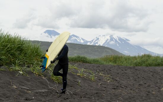 Surfing in Kamchatka