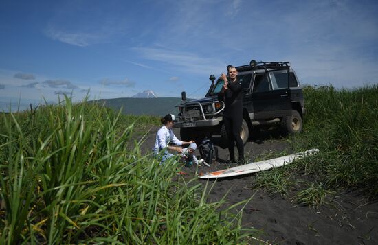 Surfing in Kamchatka
