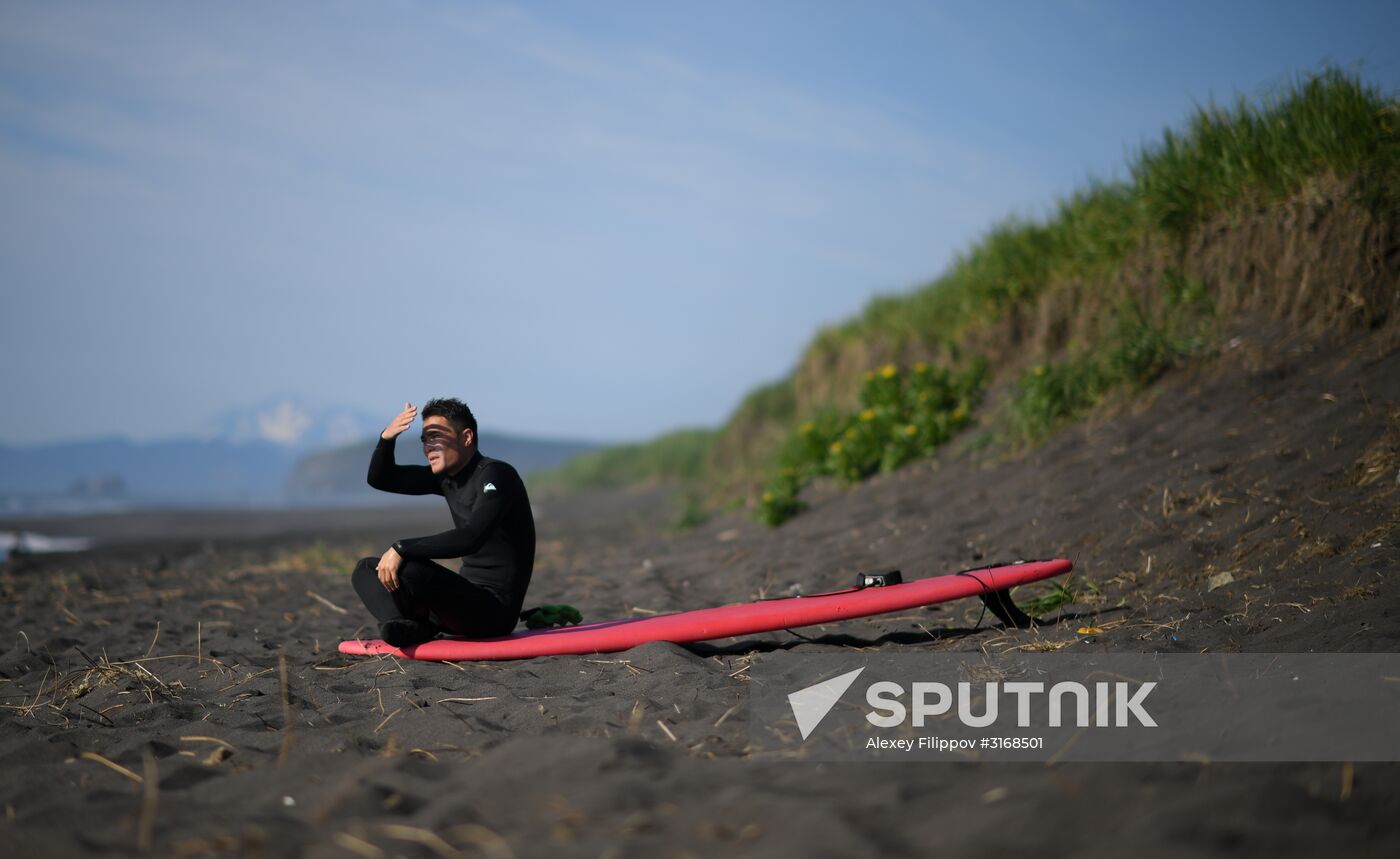 Surfing in Kamchatka
