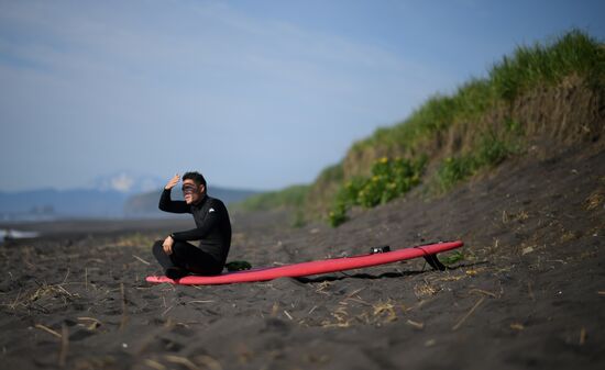 Surfing in Kamchatka