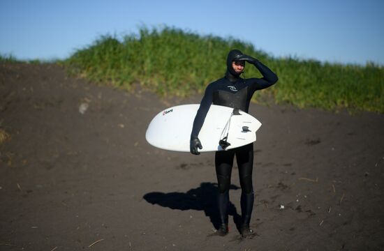 Surfing in Kamchatka