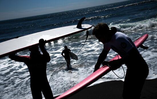 Surfing in Kamchatka