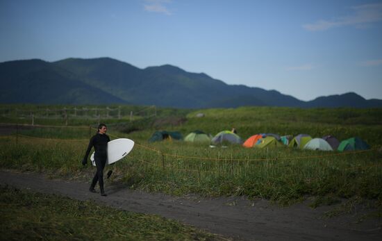 Surfing in Kamchatka