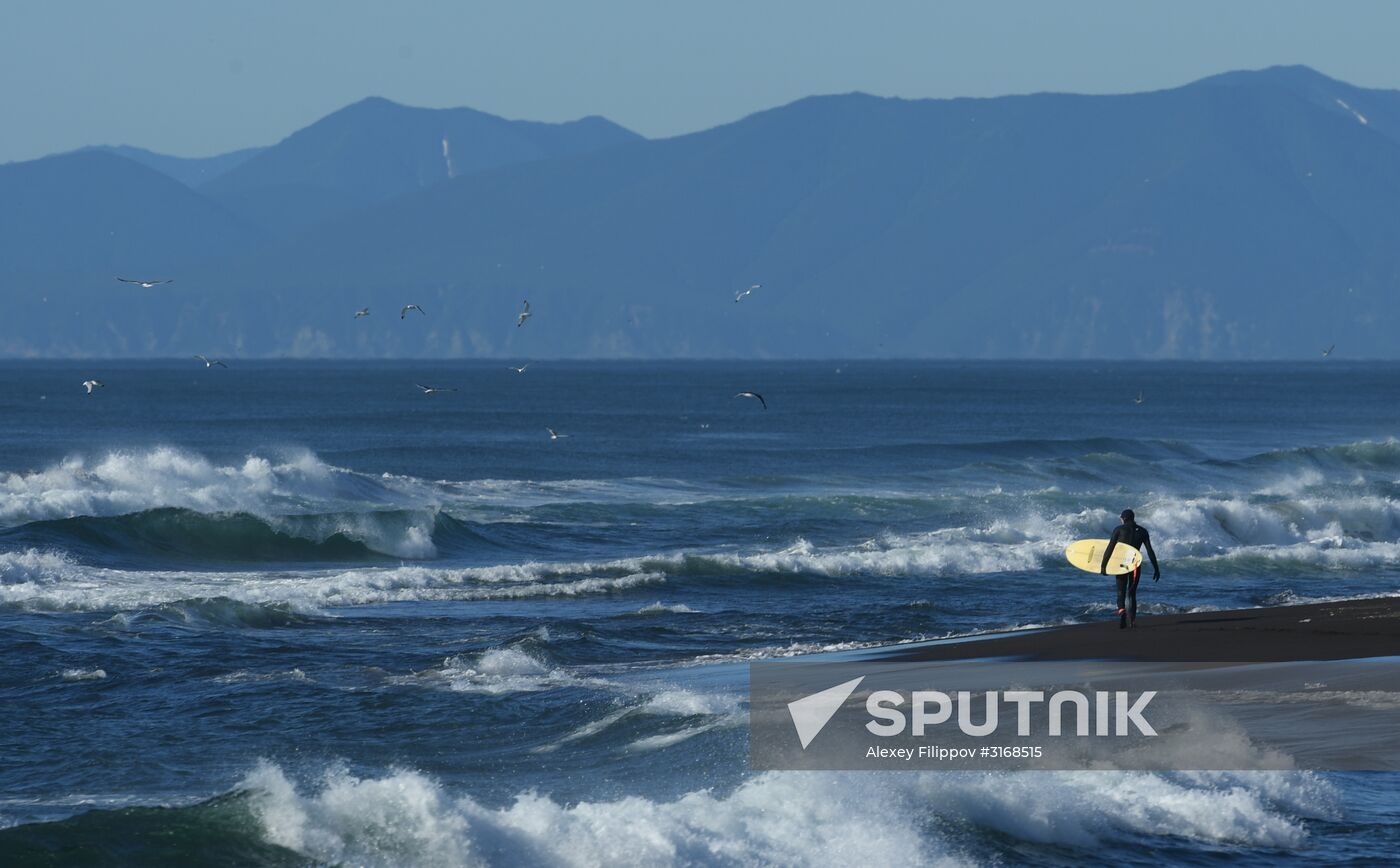 Surfing in Kamchatka