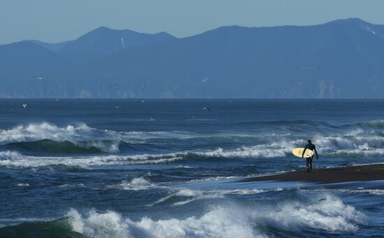 Surfing in Kamchatka