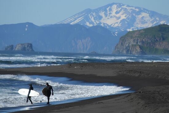 Surfing in Kamchatka