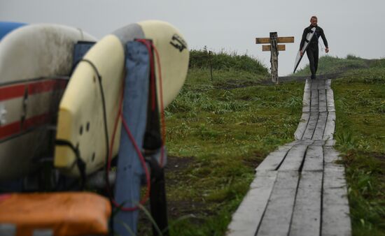 Surfing in Kamchatka