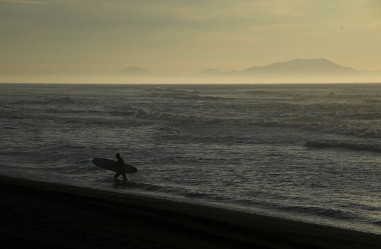 Surfing in Kamchatka