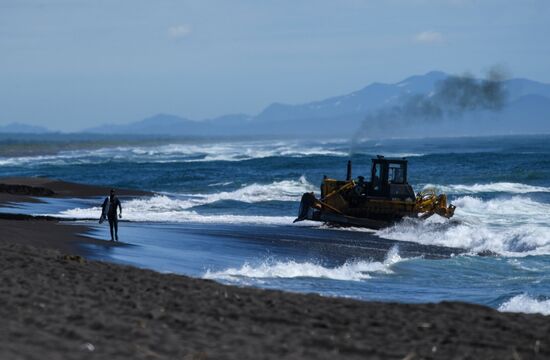 Surfing in Kamchatka