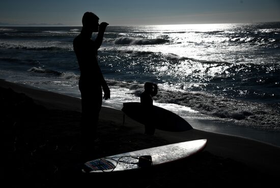 Surfing in Kamchatka