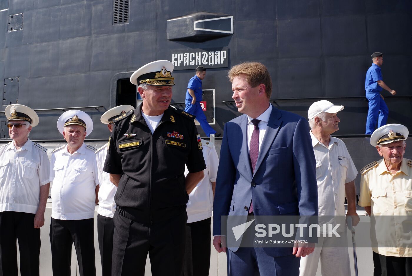 Welcoming ceremony for Krasnodar newly launched diesel submarine in Sevastopol