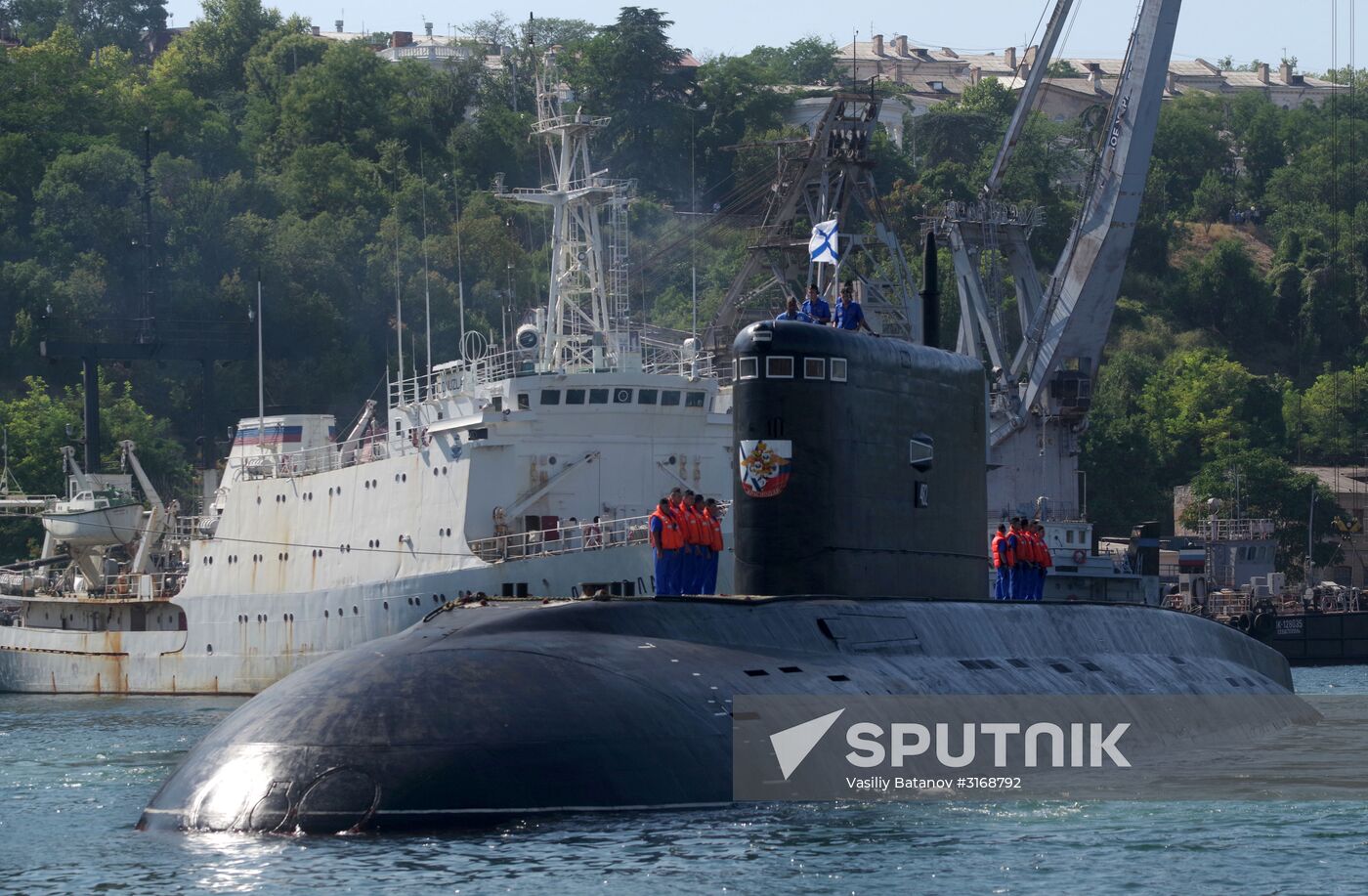 Welcoming ceremony for Krasnodar newly launched diesel submarine in Sevastopol