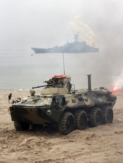 Tactical drill of Baltic Fleet's marines