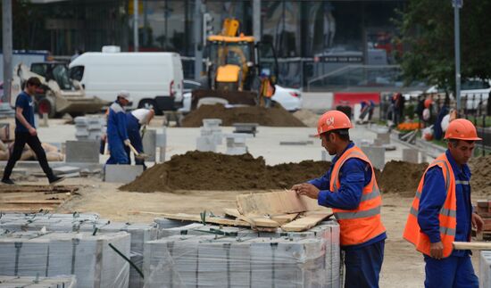 Improvement works on Moscow streets
