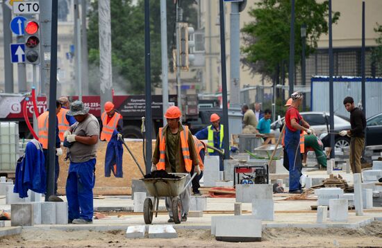 Improvement works on Moscow streets
