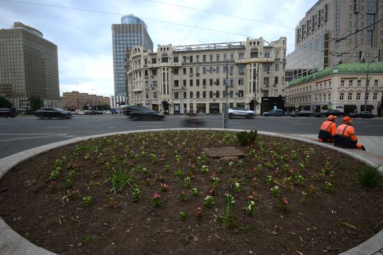 Improvement works on Moscow streets