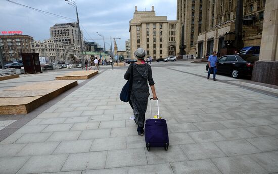 Improvement works on Moscow streets