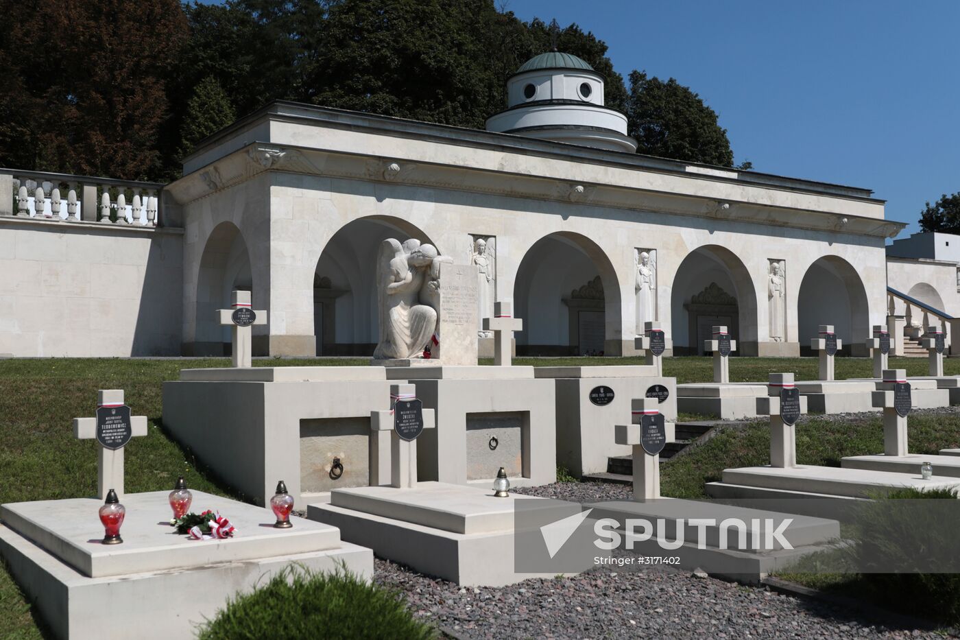 Rotunda chapel on the site of Polish military graves at Lychakiv cemetery in Lviv