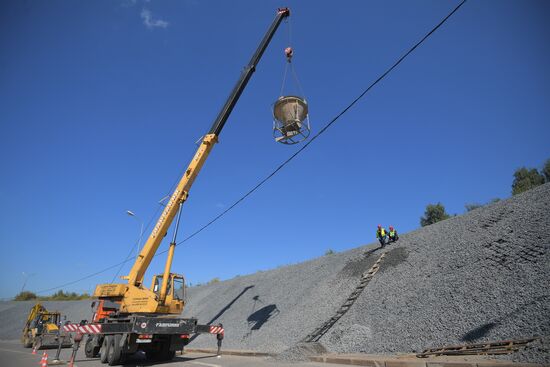 Slope protection works on Moscow Ring Road (MKAD)