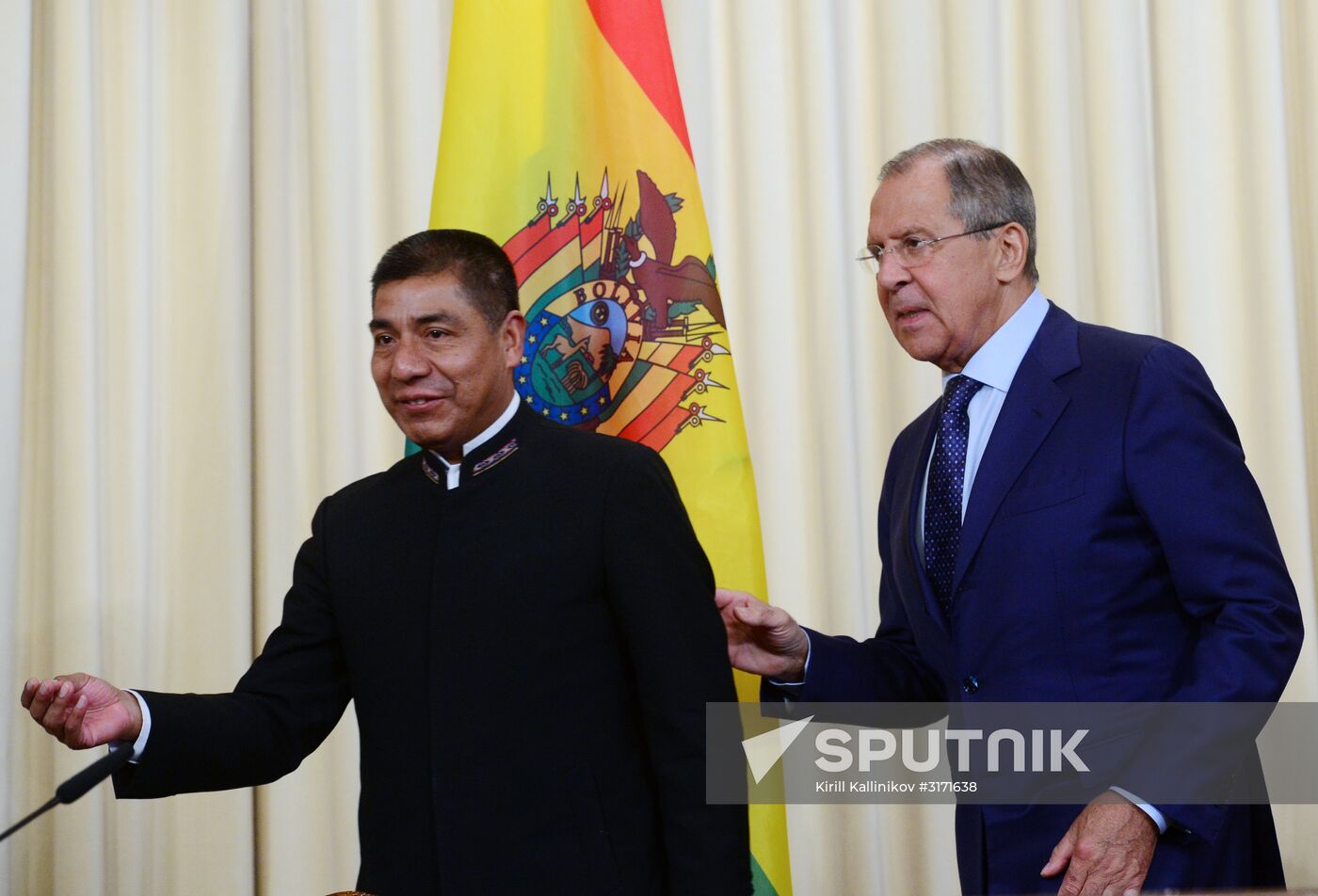 Foreign Minister Sergei Lavrov meets with Foreign Minister of Bolivia Fernando Huanacuni Mamani