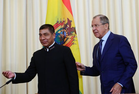 Foreign Minister Sergei Lavrov meets with Foreign Minister of Bolivia Fernando Huanacuni Mamani