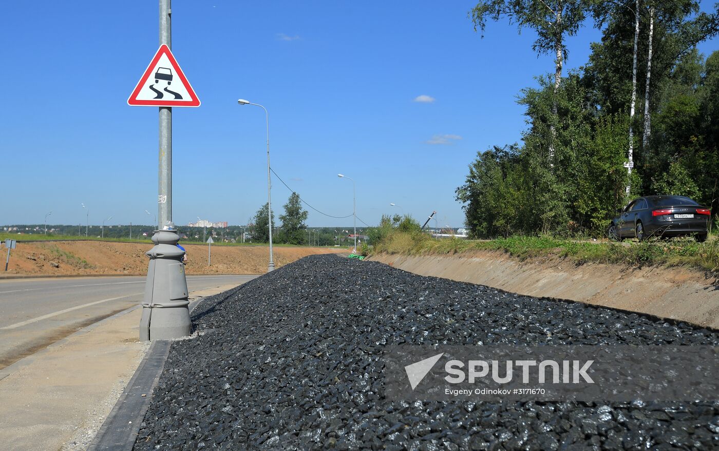 Slope protection works on Kiyevskoye Highway