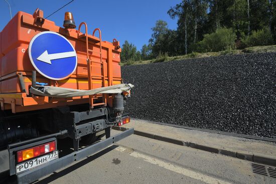 Slope protection works on Kiyevskoye Highway