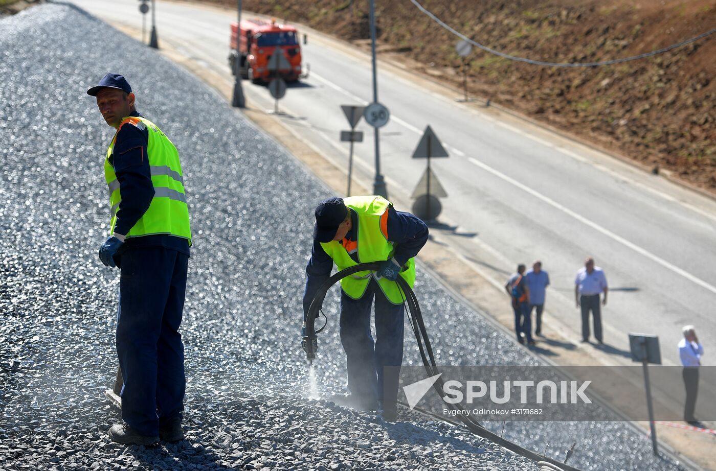 Slope protection works on Kiyevskoye Highway
