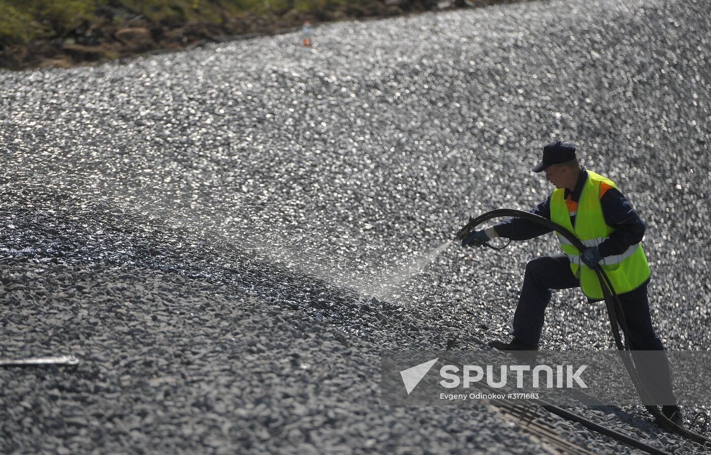 Slope protection works on Kiyevskoye Highway