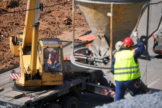 Slope protection works on Kiyevskoye Highway