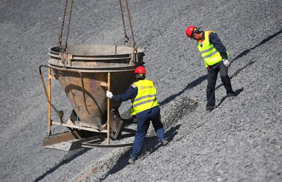 Slope protection works on Kiyevskoye Highway