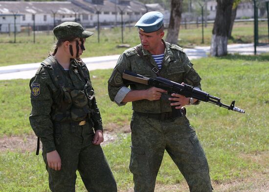 Military-sports field training camp of Orthodox knights club in Krasnodar Territory