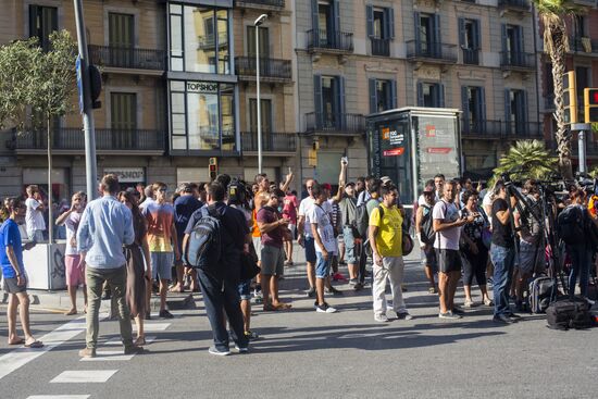 Site of terrorist attack in Barcelona
