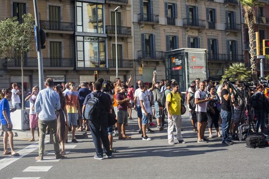 Site of terrorist attack in Barcelona