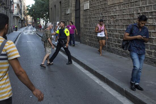Site of terrorist attack in Barcelona
