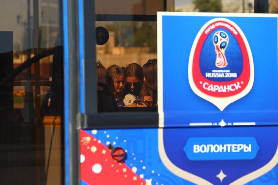 Presentation of buses marked with 2018 FIFA World Cup symbols in Saransk