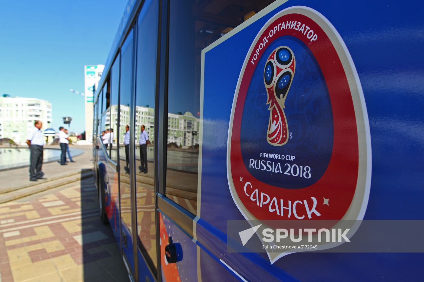 Presentation of buses marked with 2018 FIFA World Cup symbols in Saransk