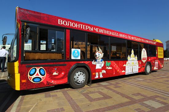 Presentation of buses marked with 2018 FIFA World Cup symbols in Saransk