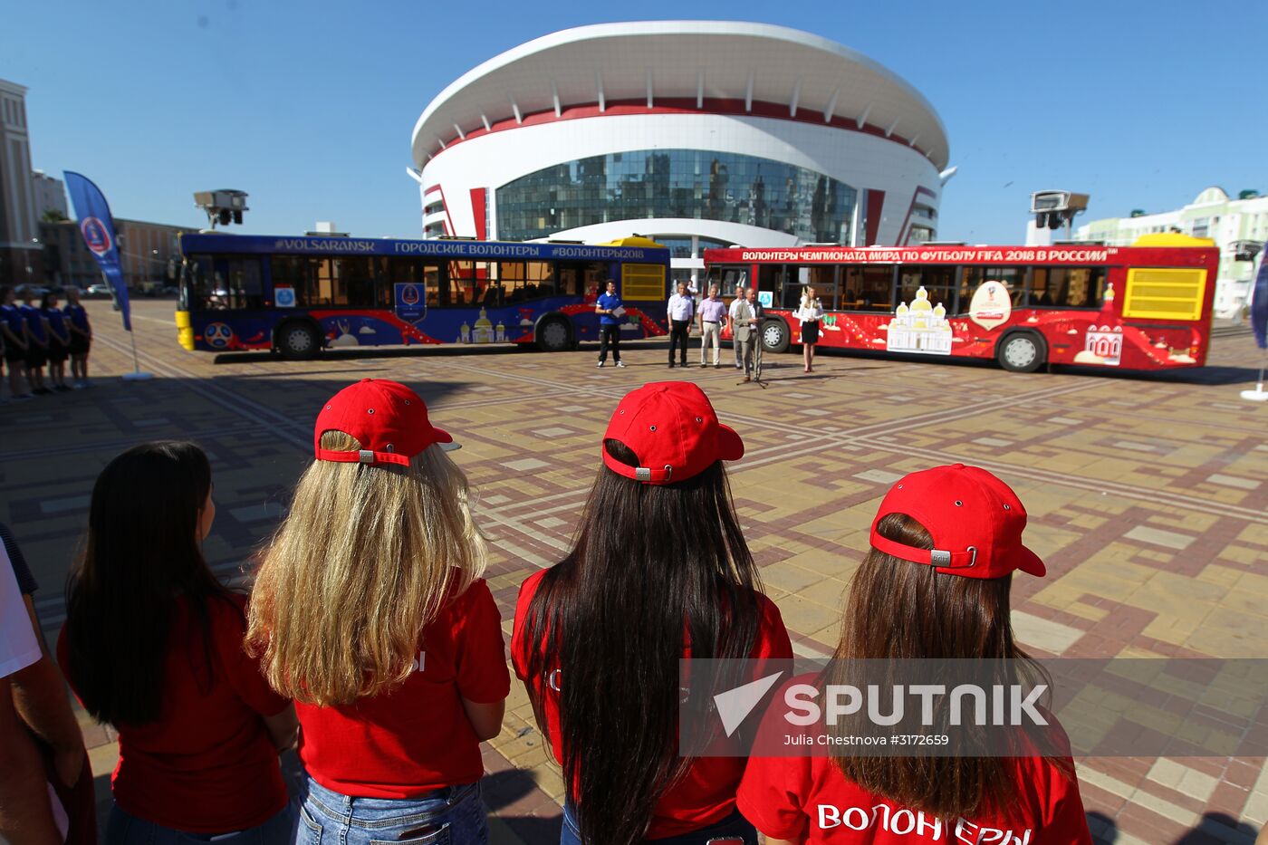 Presentation of buses marked with 2018 FIFA World Cup symbols in Saransk