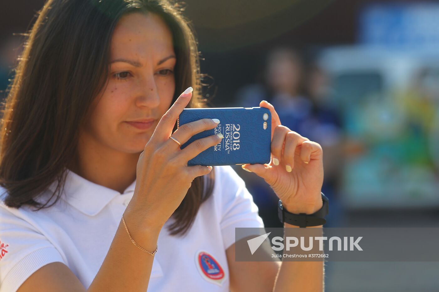 Presentation of buses marked with 2018 FIFA World Cup symbols in Saransk