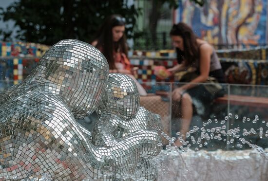 Mosaic Courtyard on Fontanka River Embankment in St. Petersburg