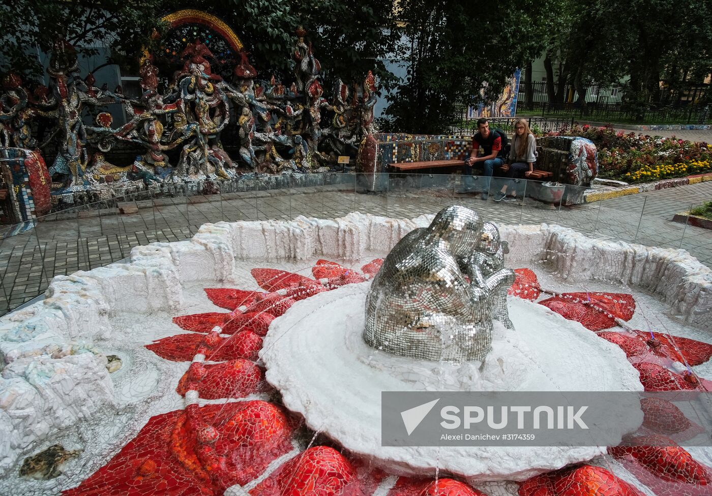 Mosaic Courtyard on Fontanka River Embankment in St. Petersburg