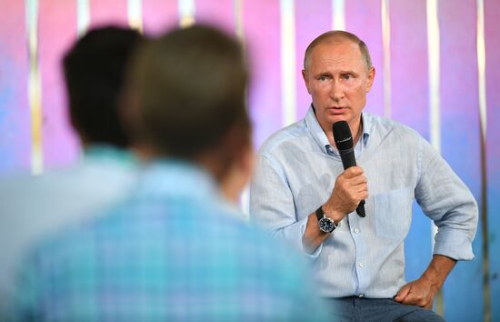 Russian President Vladimir Putin visits Crimea